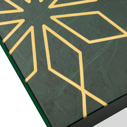 Geometria Marble Bookends with Brass Inlay